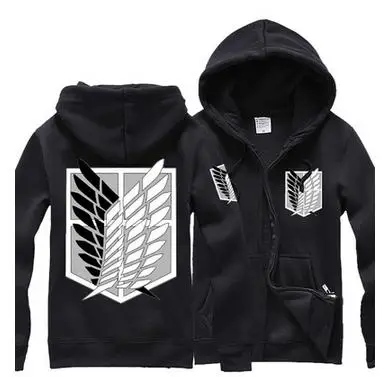 

High-Q Unisex Attack on Titan Jiyuu no Tsubasa Survey Corps Recon Corps Hoodies Sweatshirts Coat Cardigan