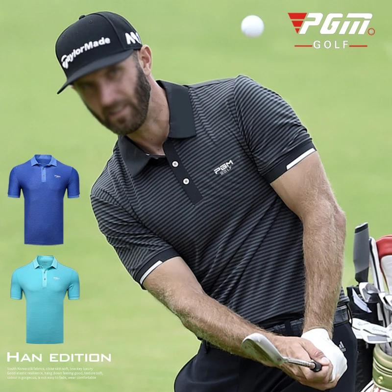 Мужская футболка PGM для фитнеса летняя поло с коротким рукавом и воротником