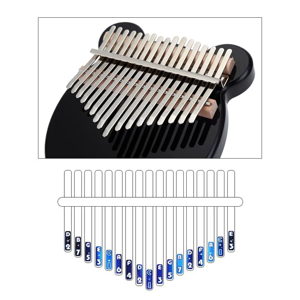 Kalimba 17 клавиш акриловое тело большой палец пианино черный Mbira музыкальный