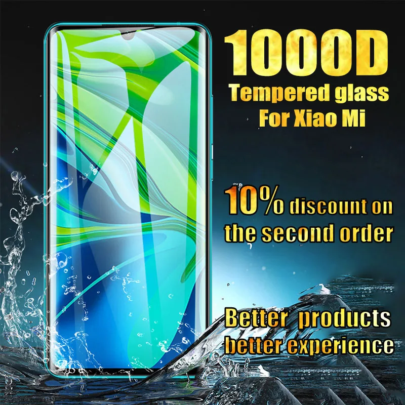 1000D Tempered Glass Screen Protector For Xiaomi Mi 10 10T 9T 9 8 Pro Lite Protective Film For Mi Note 10 9SE