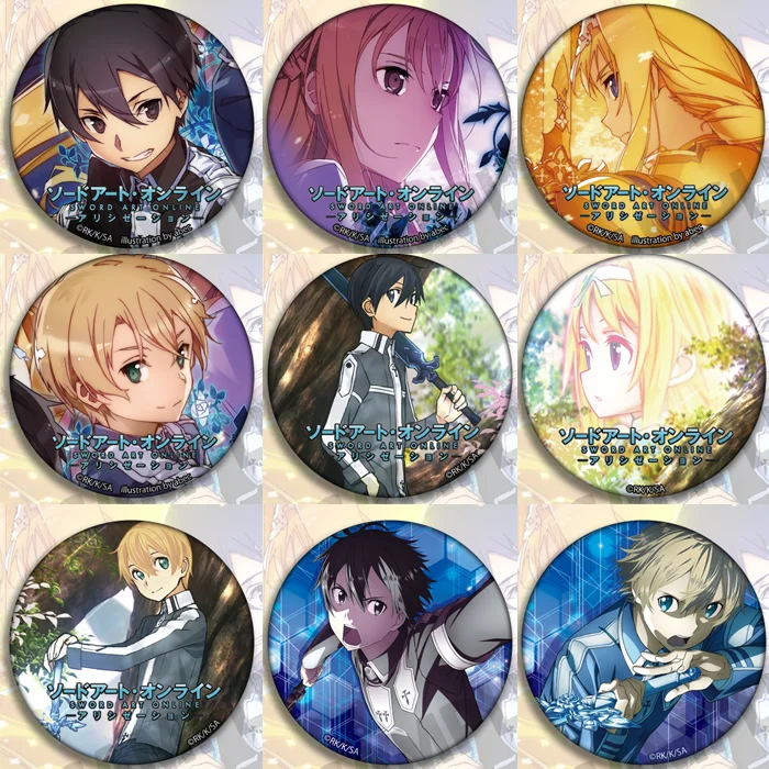 

Anime Sword Art Online Kirigaya Kazuto Metal Figure 58mm Badge Round Brooch Pin Gifts 9051 Kids Collection Toy