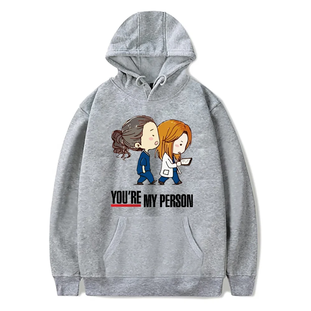 2021 Greys Anatomy Print Hoodie Long Sleeve Movie Hood Sweatshirt for Women