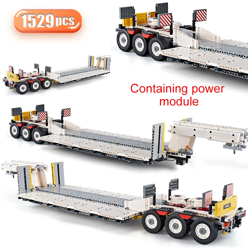

1529 Pcs City Engineering Transport Flat Plate Car Building Blocks Electric Trailer Loading Vehicle Bricks Toy For Children Gift