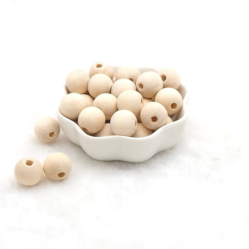 Ченкэй 100 шт 12 мм недостроенный деревянный Прорезыватель для зубов бусины