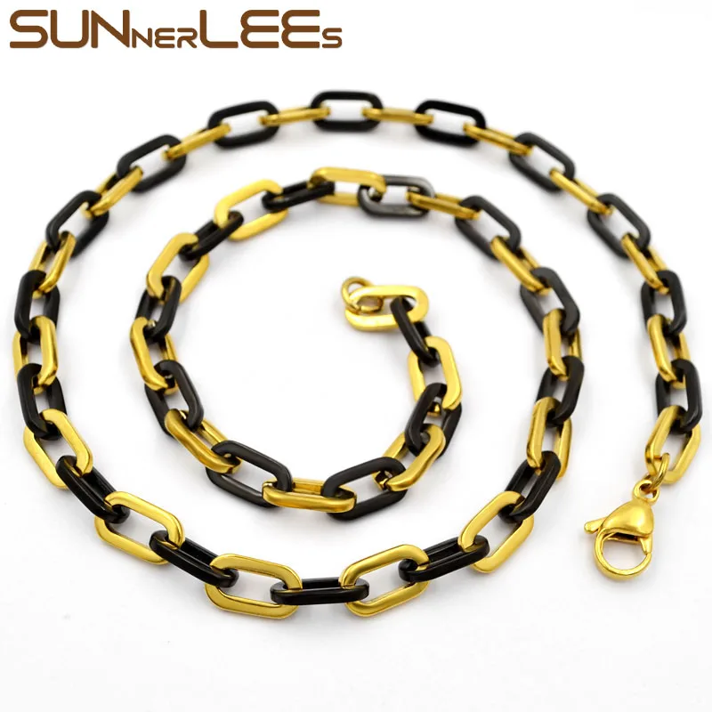 Цепочка Из Нержавеющей Стали 316L для мужчин и женщин SUNNERLEES Геометрическая цепь