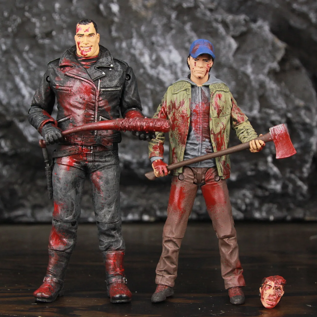 

The Walking Dead Negan & Gleen Color Bloody 5" Action Figure Comic Mcfarlane SDCC Skybound Exclusive Collectible Toys Doll