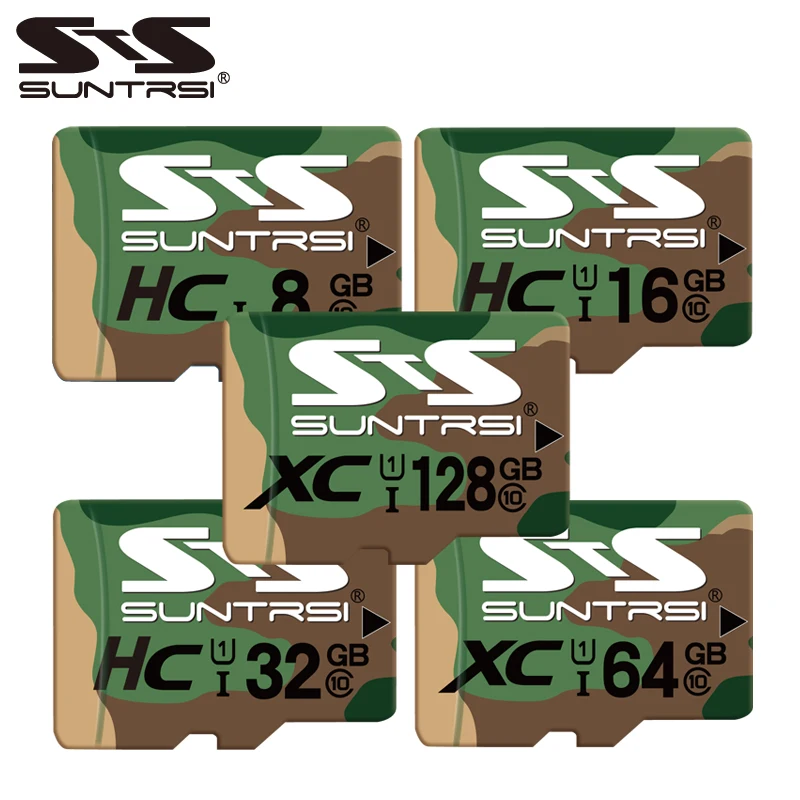 Suntrsi Micro SD карта памяти 128 ГБ 64 32 SDHC для телефона чтение скорость записи класс 10 100%