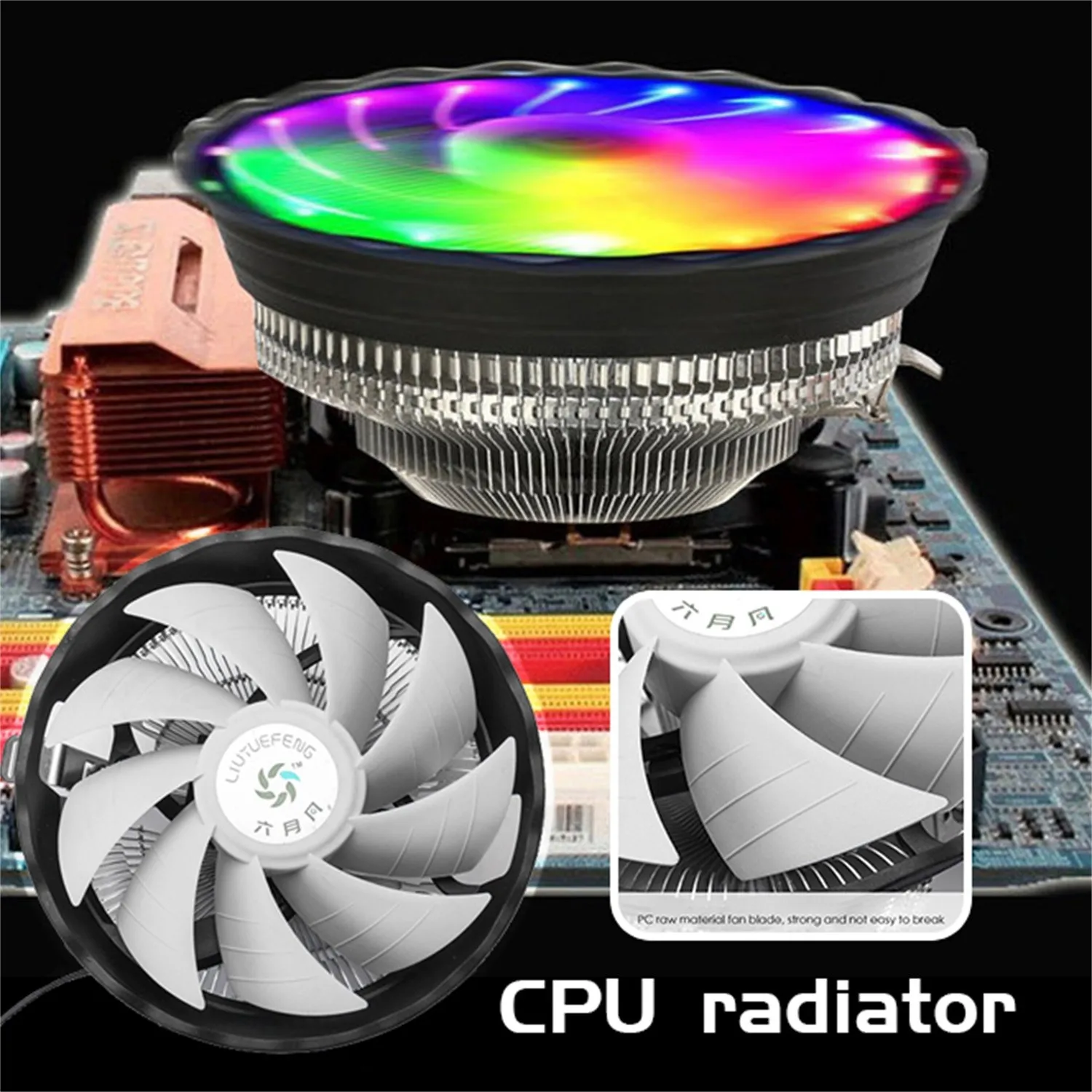 Цветной кулер для настольного компьютера ультратихий вентилятор процессора 775 Amd