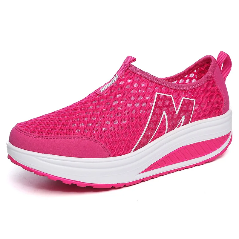 Модные женские туфли-качалки из мягкой сетчатой ткани повседневные туфли на