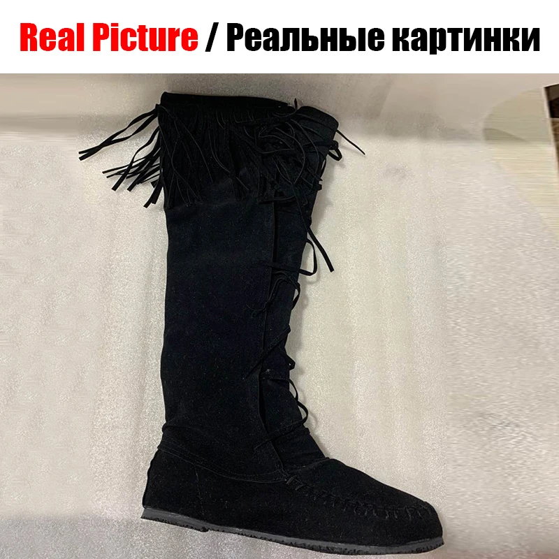 Женские Брендовые однотонные сапоги KARINLUNA повседневные мягкие до колена на