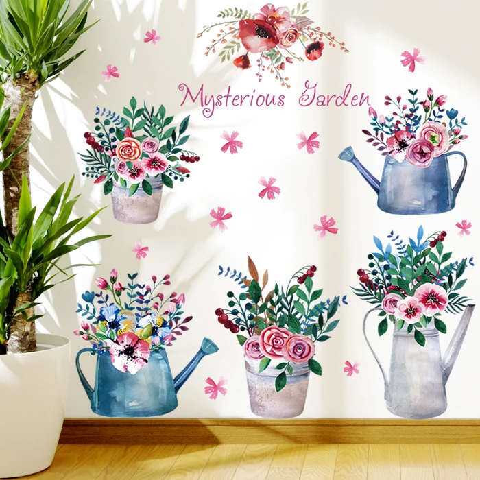 

Potted Plant Flower Removable Self-adhesive Bedroom Living Room Kitchen Cabinet Mural Wall Stickers Decal Decor Poster dc18