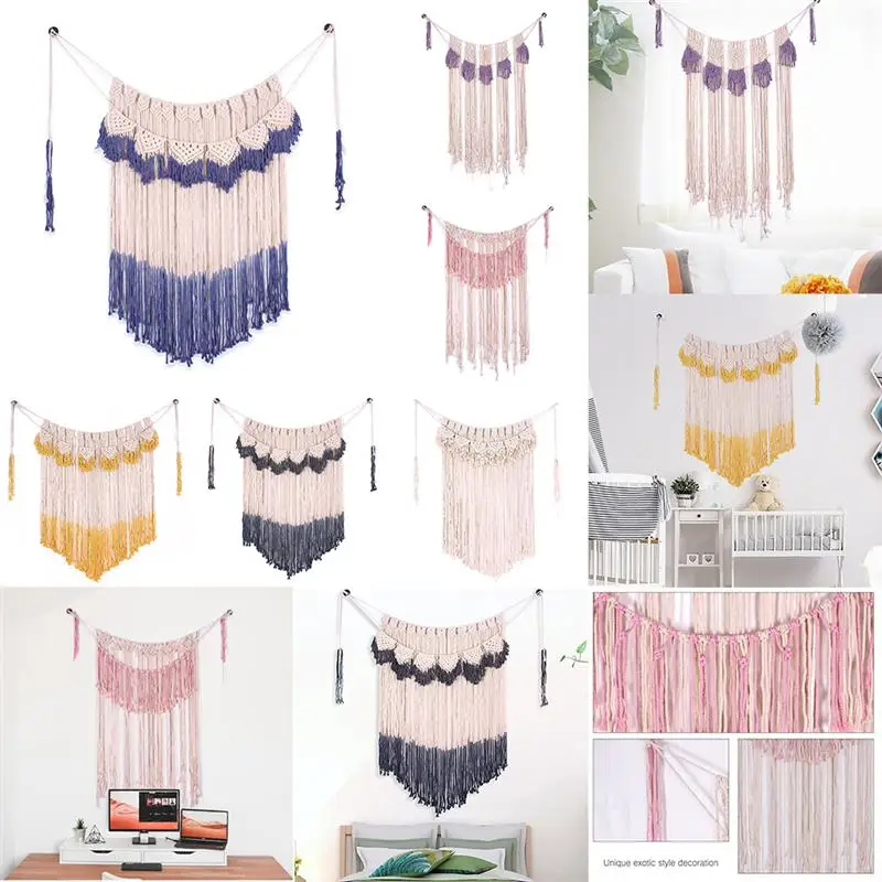 

Gradient Hand-Woven Tapestry Wall Decoration Antibacterial Home Decoration Small Tapestry Nordic Lace Tapestry