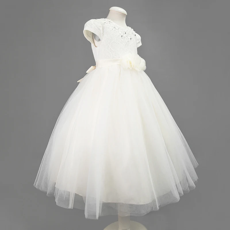 Бальное платье из хлопка для девочек с цветами однотонное первого причастия на