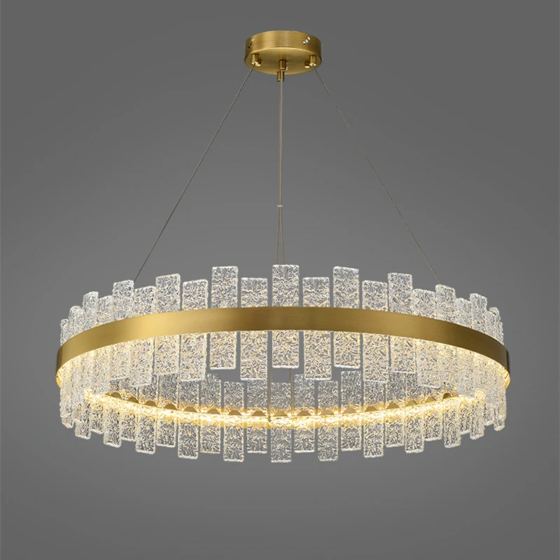 

Modern Glass chandelier Living Lamp room round/rectangle lighting fixture gold stainless steel suspension wire lamp