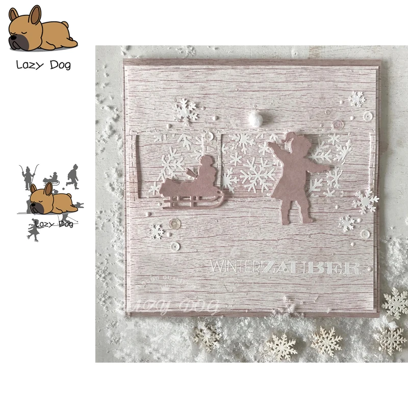 Зимние лыжные снежки мальчик девочка металлические режущие штампы для рукоделия