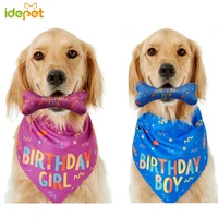 new dog birthday gift scarf bone toy pet accessories collar for small dog adjustable triangular bib puppy tie necktie cat scarf