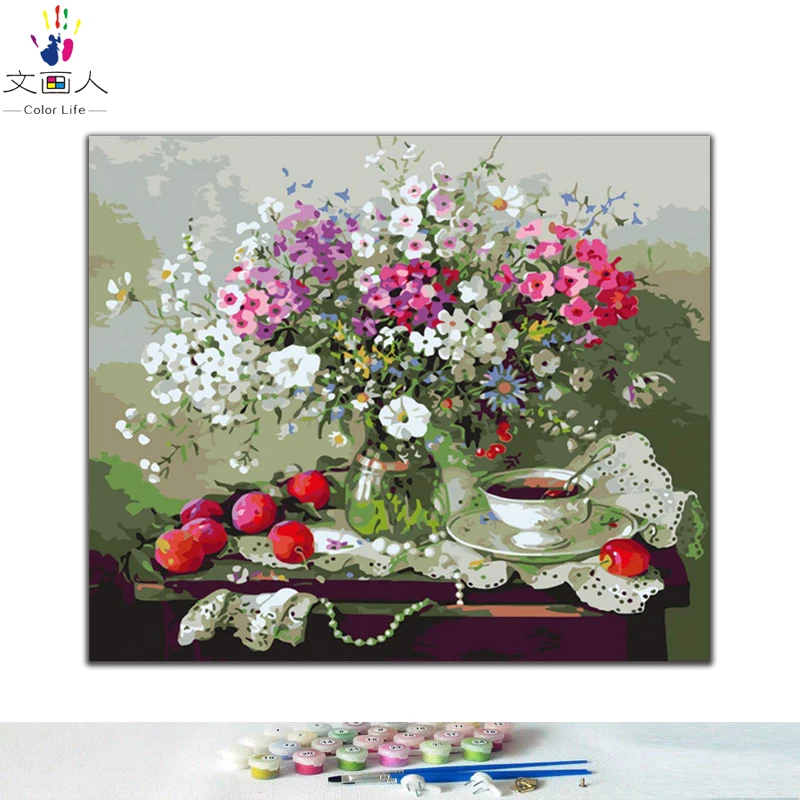 DIY картинки для раскраски по номерам с цветочной картинкой рисунок Рельеф