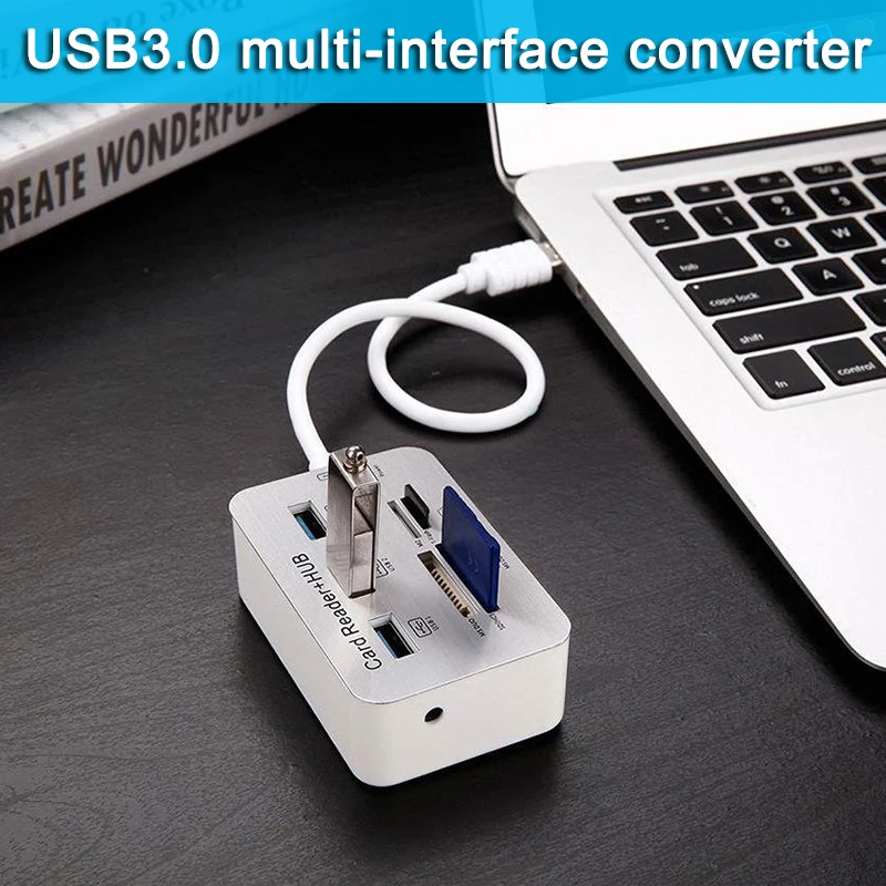 

Новинка, лидер продаж, 3-портовый USB мульти-в-1 концентратор MS SD M2 TF кард-ридер, алюминиевый адаптер