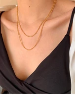 brass with 18k gold layered beaded chain choker necklace women fine jewelry designer t show runway gown jewelry rare japan ins