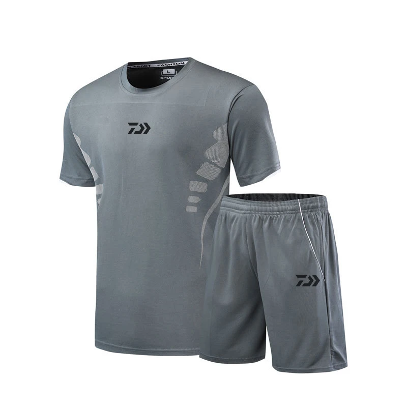 

DAIWA Clothes Fishing Set Summer 2019 Outdoor Sports Quick Drying Stripe DAWA Fishing Shirt Shorts Men Breathable Fishing Suit