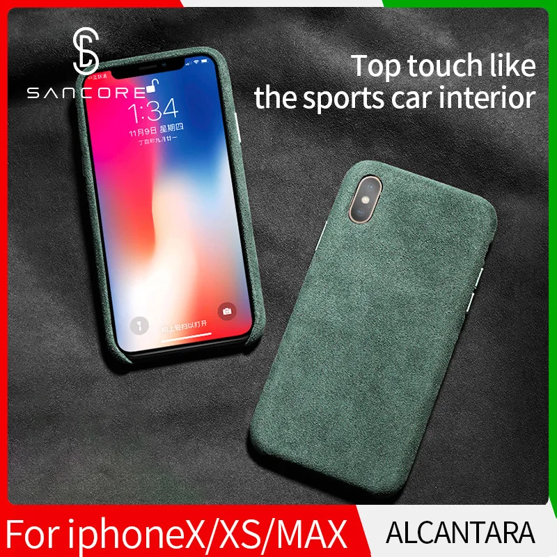 SanCore для iPhone X Xr XS Max чехол для телефона кожаный Алькантара модный бизнес анти-падение кожа роскошный Премиум сотовый телефон анти-износ