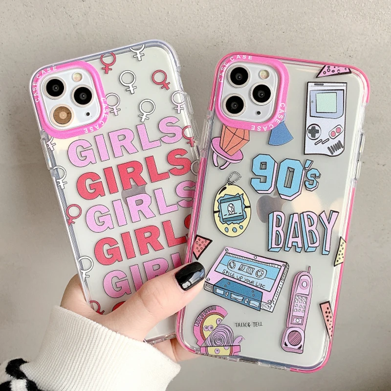 

Cute Fashion Shockproof Case For iPhone 12 11 Pro Max Mini XR X XS 7 8 Plus SE Butterfly Dog Soft Transparent TPU Back Cover