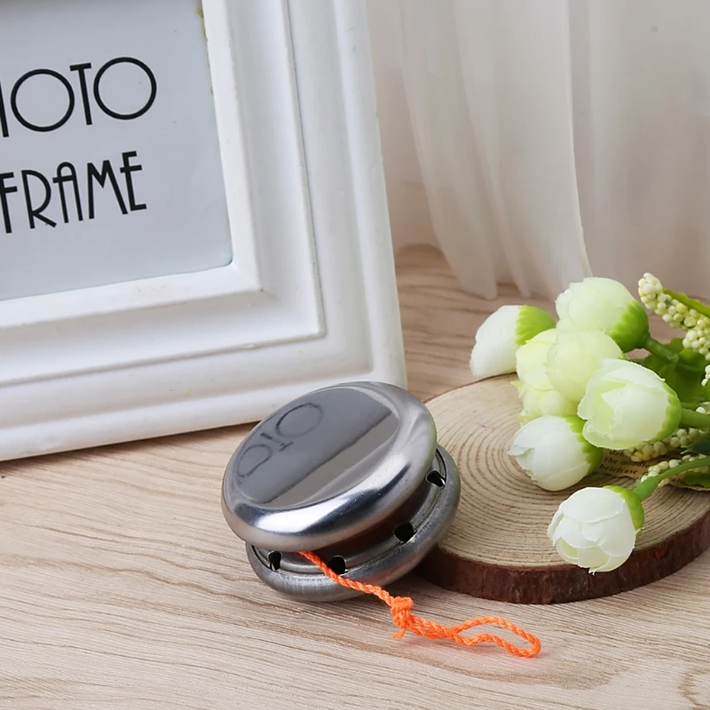 

Silver Round Magic Stainless Steel Professional Yo-Yo Ball Toys With String Gift