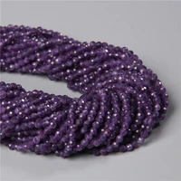 natural purple faceted amethysts quartz crystal stone beads loose spacer beads for bracelet diy jewelry making 3mm 15 supplies