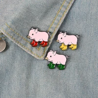 fanny shose pig enamel pins children jewelry custom brooches lapel pin shirt bag colorful badge jewelry