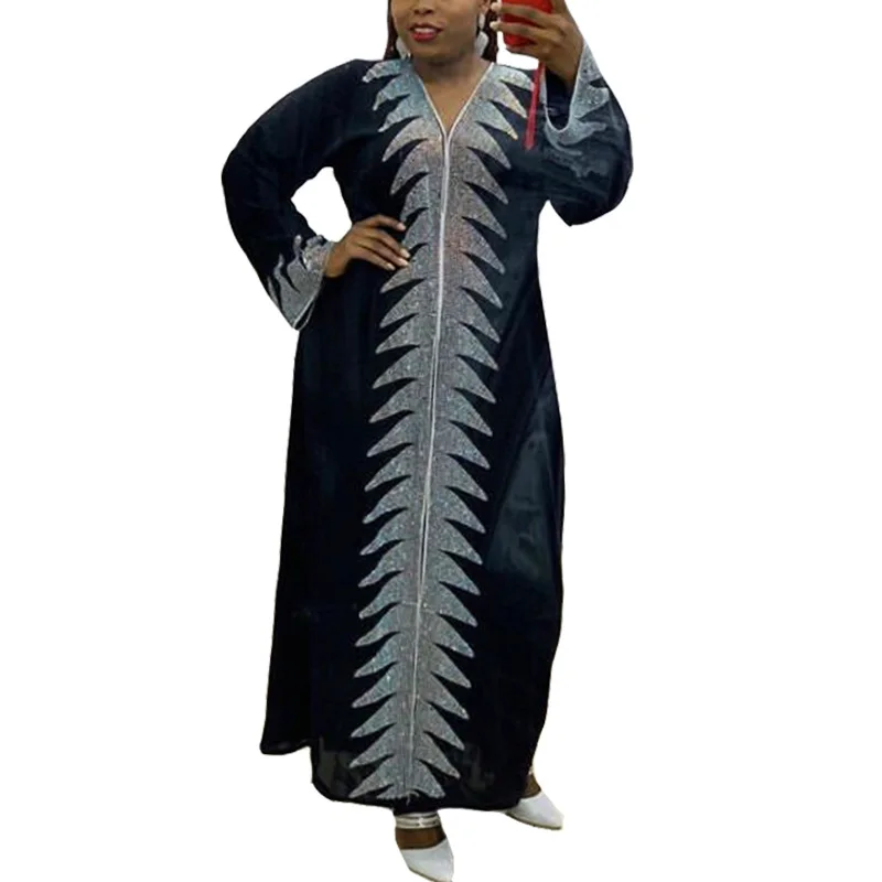 Платье-кимоно Caftan Abaya женское, турецкое исламское платье с камнями в Дубае, Арабская Женская африканская одежда, вечерние платья-Boubou