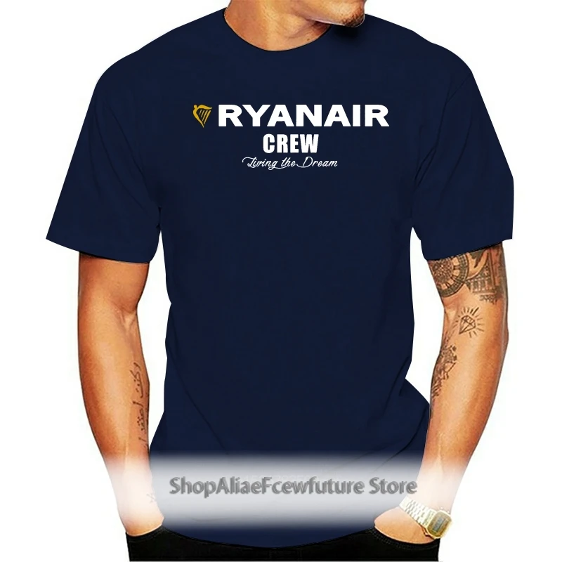 

RYANAIR CREW T SHIRT - AIRLINE T SHIRT - 'RYANAIR LVING THE DREAM T SHIRT Interesting Short Sleeve Fashion Summer Printing