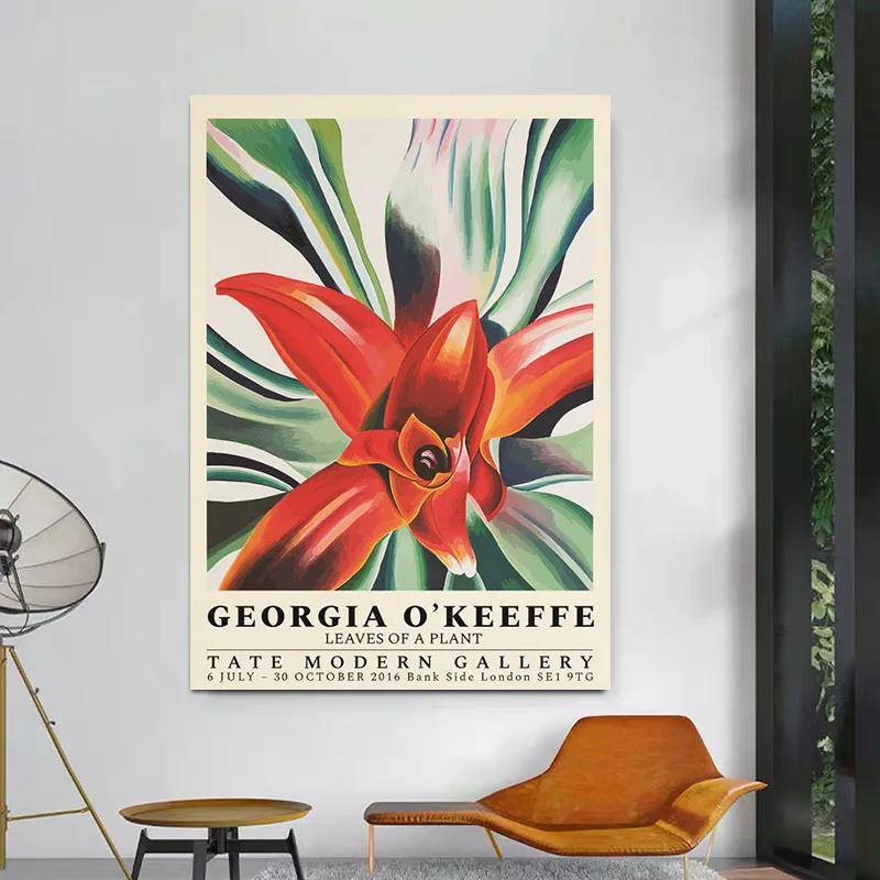 

Modern Wall Art Print Picture Flower And Leaf Canvas Painting Abstract Oil Style Poster For Living Room Nordic Home Decor