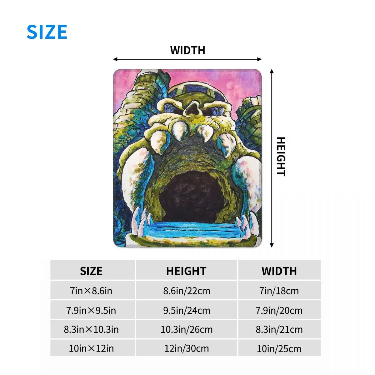 Коврик для мыши с изображением замка серого черепа нескользящий резиновый |