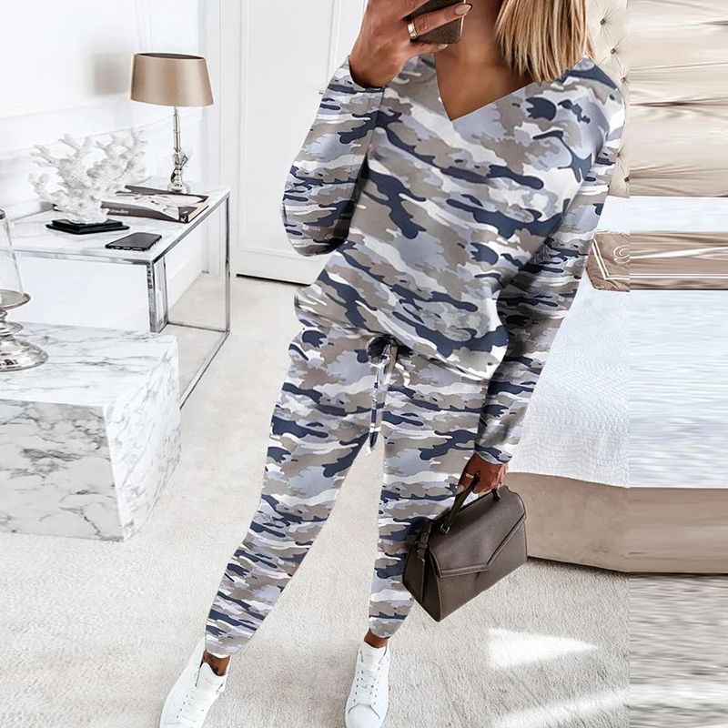 2021 весенний Модный повседневный спортивный костюм комплект из двух предметов