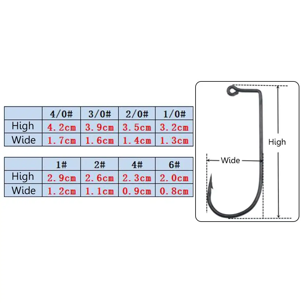 

100Pcs High Carbon Steel 90 Degree Jig Fish Hooks for Outdoor Sea Ocean Fishing Fly fishing Accessories