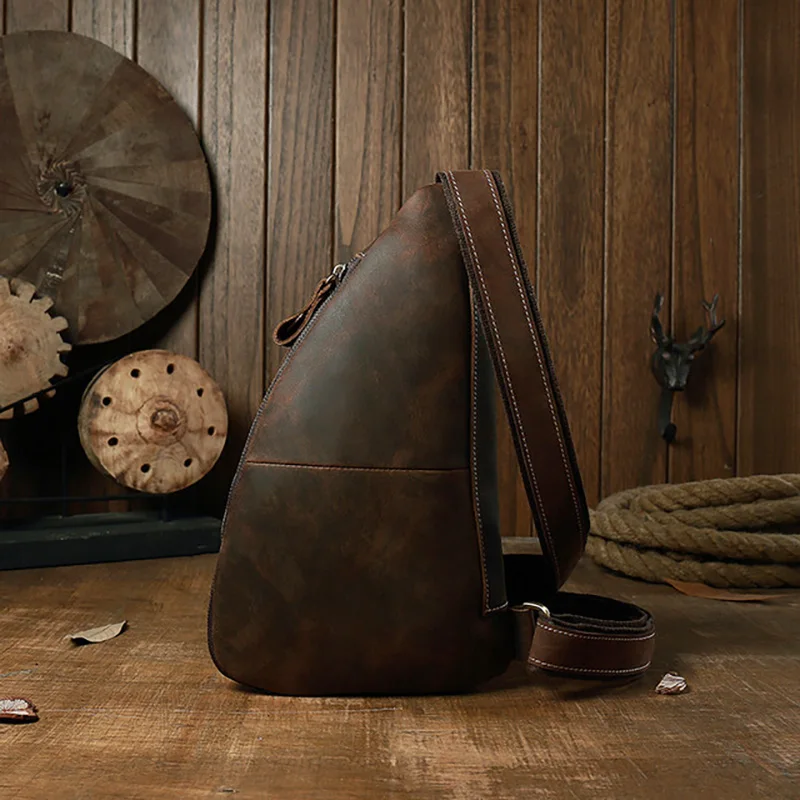 Сумка-мессенджер AETOO Мужская повседневная нагрудная сумка из воловьей кожи