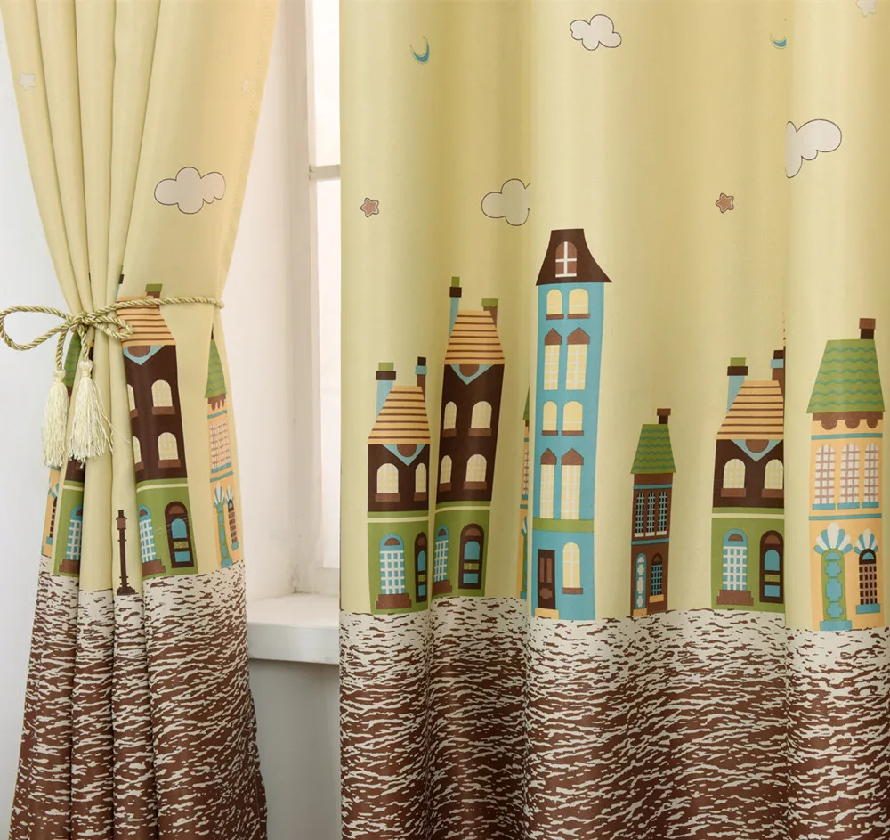 Детские занавески с мультяшным замком затемняющие шторы для детской спальни