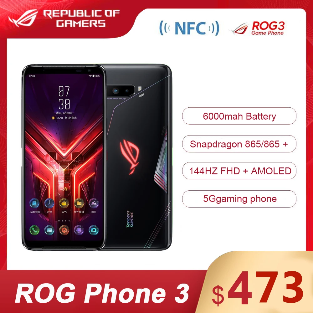 

Смартфон Asus ROG Phone 3, 256 ГБ, 12 Гб, 865 дюйма, 64 мп, 6,59 мАч