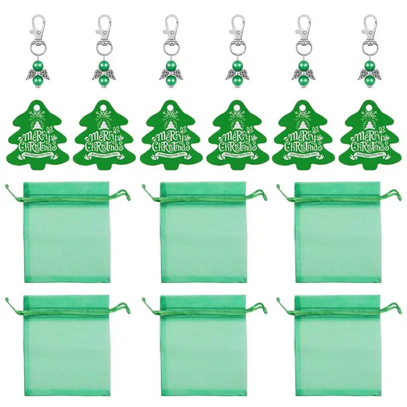 

1set Christmas Candy Bags Xmas Angel Wings Pendant Xmas Drawstring Packaging Bags
