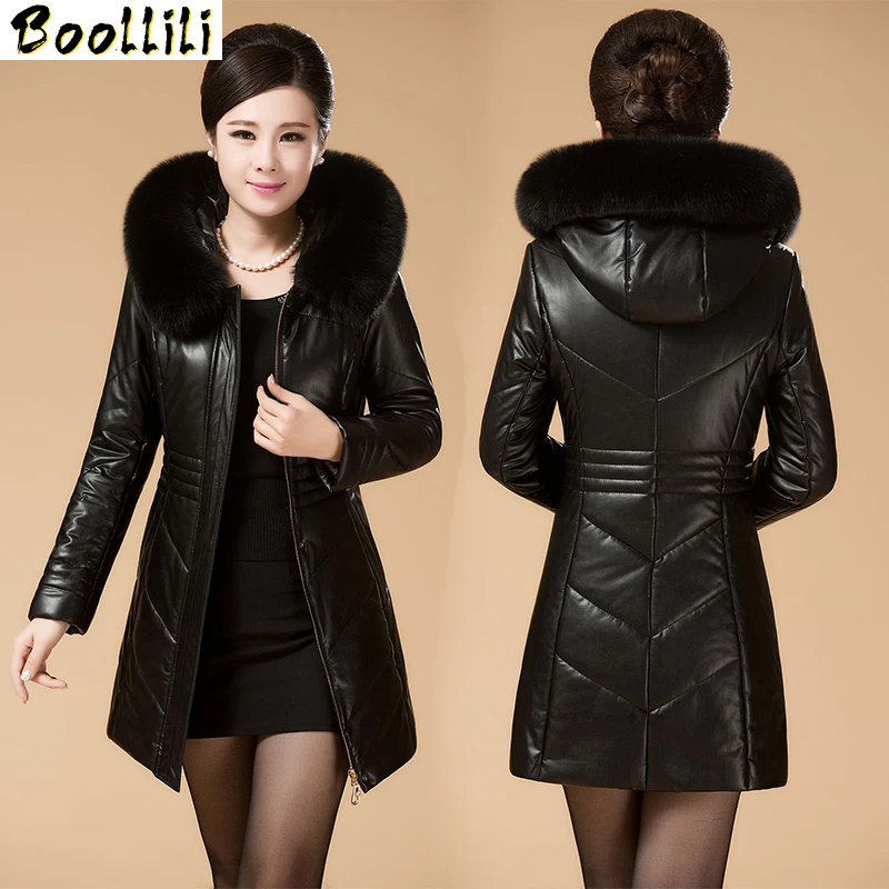 2020 кожаная куртка женская теплая зимняя из искусственной кожи с капюшоном