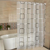 peva waterproof shower curtain liner translucent bathroom curtain luxury bath curtain with 12 high quality hooks