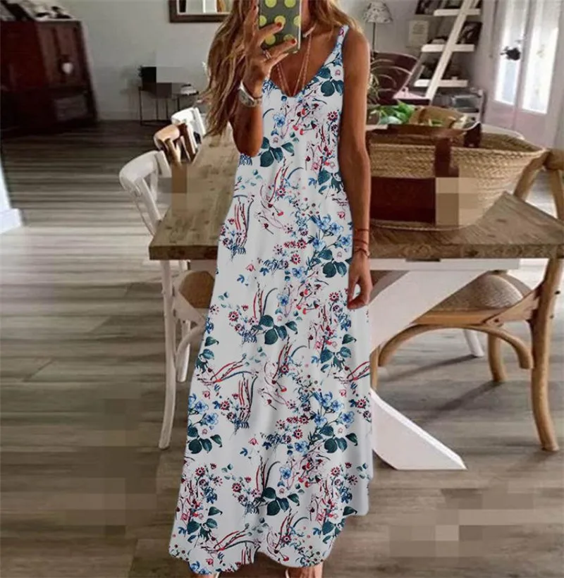 Женское платье с V-образным вырезом модное повседневное сексуальное длинное на