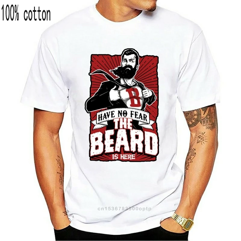 Не бойтесь борода здесь Футболка мужская забавный подарок Топ Harajuku футболка в