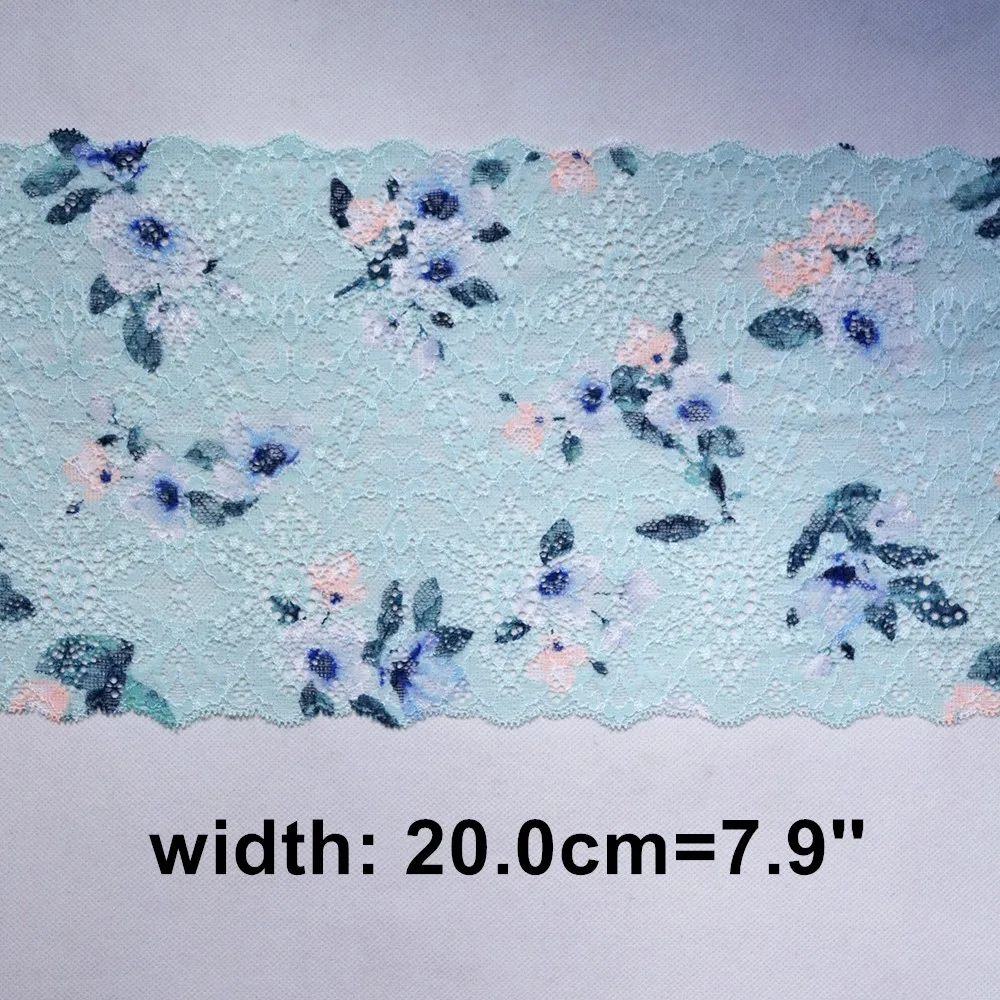 2 ярда 20 см широкая вышитая эластичная кружевная отделка для DIY аксессуары одежды