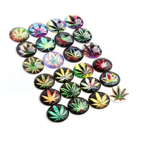 ckysee 20pcs jewelry accessories maple leaf pattern natural glass round interface patch jewelry diy handmade