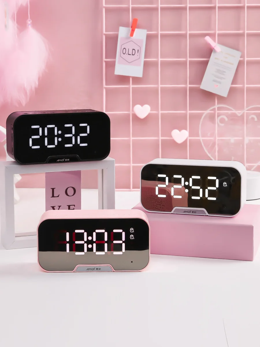 Цифровой будильник радио с Bluetooth-динамиком цифровые мини милые часы для детей
