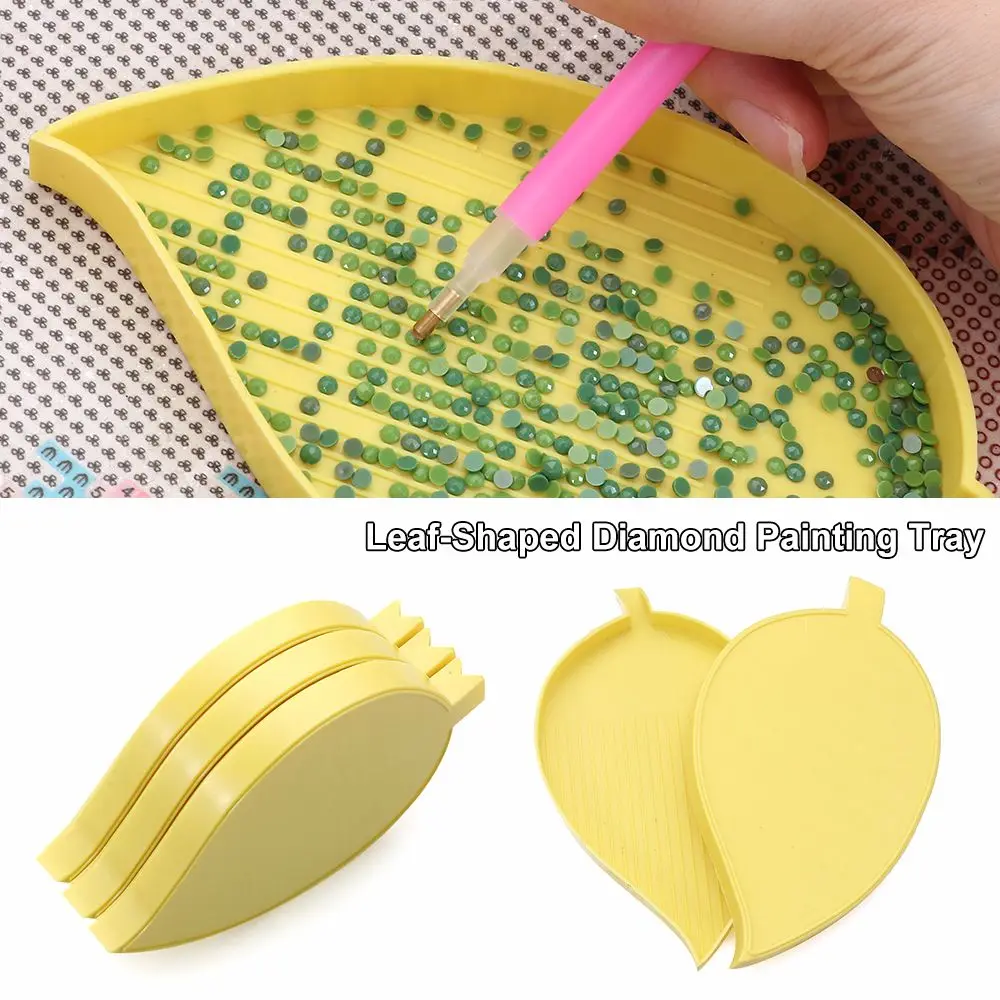 

Лоток для алмазной живописи в форме листа, контейнер для хранения, пластиковая пластина для сверления, вышивки крестиком, алмазной живописи...