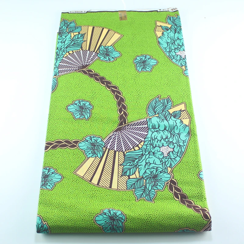 Модная африканвечерние Тия в Анкаре 6 ярдов/партия зеленая африканская ткань 100%