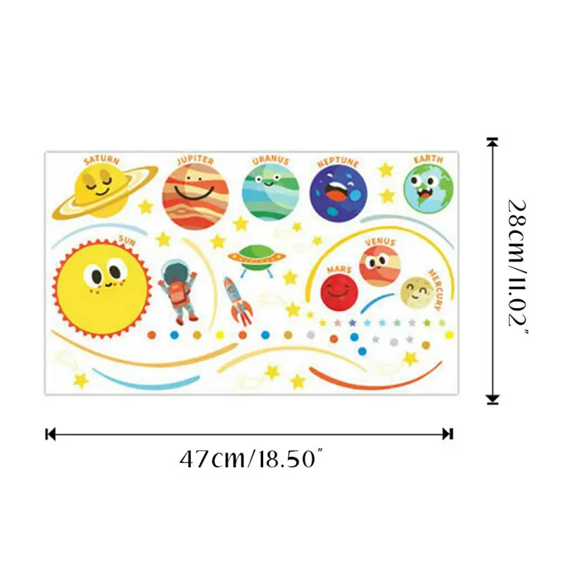 

Planets In The Space Wall Decals Solar System Wall Stickers Living Room Bedroom Classroom Home Wall Decoration