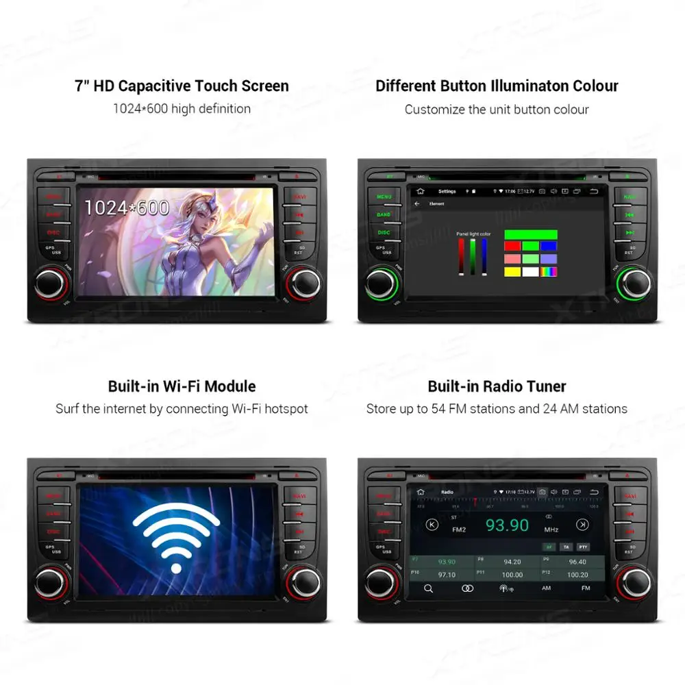 Автомобильный радиоприемник XTRONS DVD плеер на Android 10 0 с 7 &quotэкраном для Audi A4 S4 RS4 2002